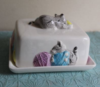 Botervloot met kleurrijke katten met wol - 2