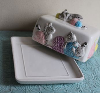 Botervloot met kleurrijke katten met wol - 4