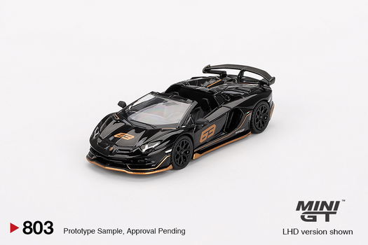Mini GT 1/64 - Lamborghini Aventador SVJ 63 Roadster Nero Aldebaran Mgt256 - 0