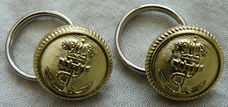 Knopen Lotje, Uniform, Tropen, Koninklijke Marine, Goudkleurig, 16mm, 2 stuks.(Nr.1)