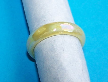 Gele gladde Murano ring, maat 18 - 0