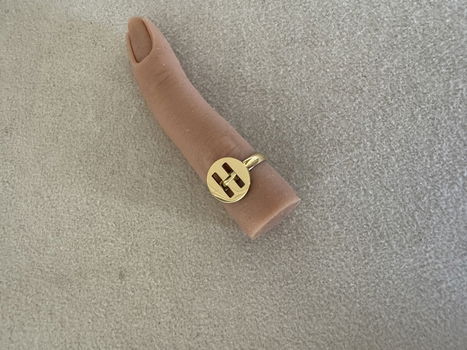 Gouden letter initiaal ring H verguld en waterproof SALE - 0