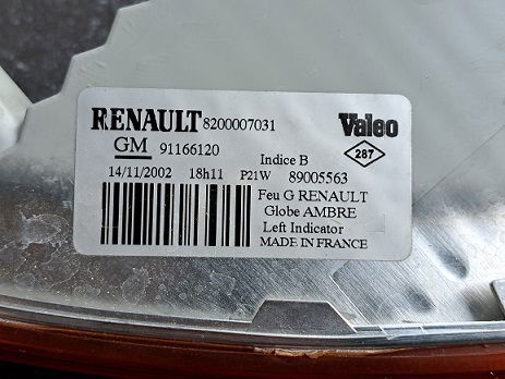 Renault Trafic II Knipperlicht Oranje GM91166120 Valeo 89020825 Links - 3