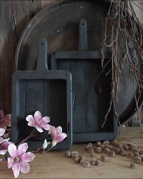 10934 D Houten tray met steel M - 0