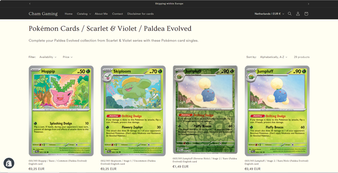 Paldea Evolved Pokémon kaarten van Scarlet & Violet op Cham Gaming - 0