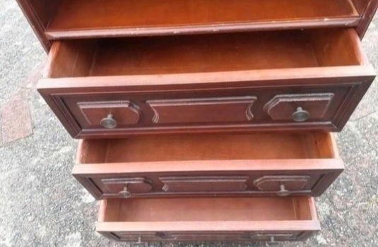 Oude houten ladenkast - 5