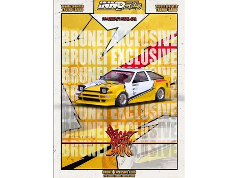 Toyota Sprinter Trueno AE86 yellow 1:64 Inno 114 - 2