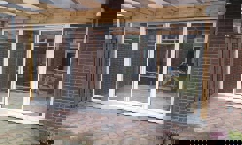 4-delige kantelschuifpuien in wit kunststof 5000 x 2100 - 6
