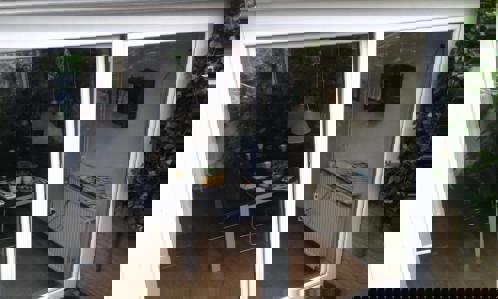 Voorraad 2 delige schuifpuien in wit kunststof 3000 x 2200 - 4