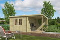 Blokhut met overkapping Tampa 481X292 onbehandeld vuren - 3 - Thumbnail
