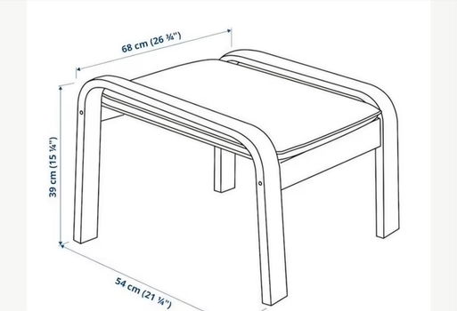 IKEA voetenbank Pöang donkerbruin leer - 1