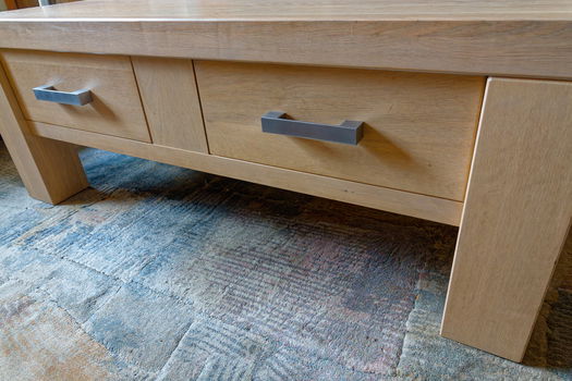 Salontafel in massief eiken white wash - 1