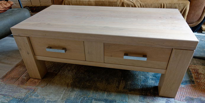 Salontafel in massief eiken white wash - 2