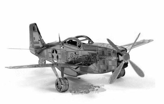 P-51 Mustang - metalen bouwplaat - 0