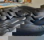 Zwart lederen ovale design loungebank - 0 - Thumbnail