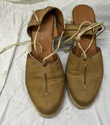Espadrilles met bruin leder, marioalvino, maat 38