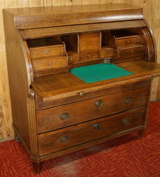 Antiek roltop bureau Computer rolluik buro meubel secretaire oude rolluik Empire roltop