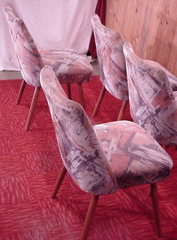 4 Retro stoelen design eetkamerstoelen vintage kuipstoelen Art Deco Keukenstoelen Mid Century Chairs - 2