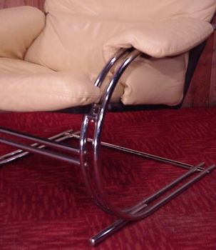 Retro buisframe Fauteuil Design Otteman zetel vintage stoel leunstoel 70 jaren rookstoel chromen Art - 6