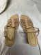 Sandalen beige/pastel oranje leder, maat 37, paco herrero. - 1 - Thumbnail