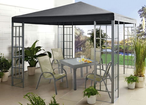Partytent 3X3 meter kleur antraciet Nieuw in doos - 1
