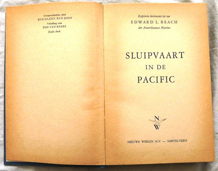 Boek, Sluipvaart in de Pacific, Edward L. Beach, Nieuwe Wieken N.V., 1960s. - 3