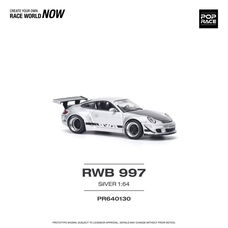 Porsche RWB 997 silver 1:64 Pop Race 105