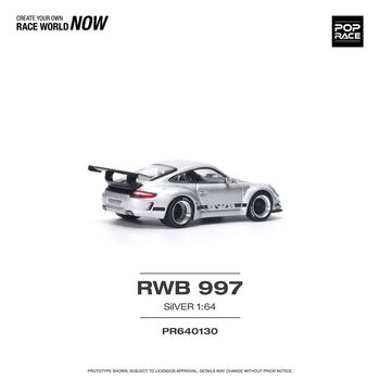 Porsche RWB 997 silver 1:64 Pop Race 105 - 2