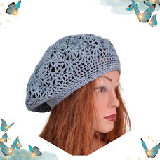 Zomer baret jeansblauw
