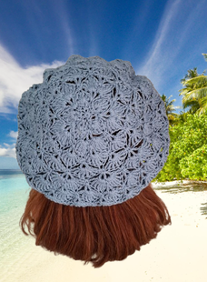 Zomer baret jeansblauw