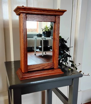 Houten sleutelkastje met spiegel - Oisterwijk- eikenhout - e - 0