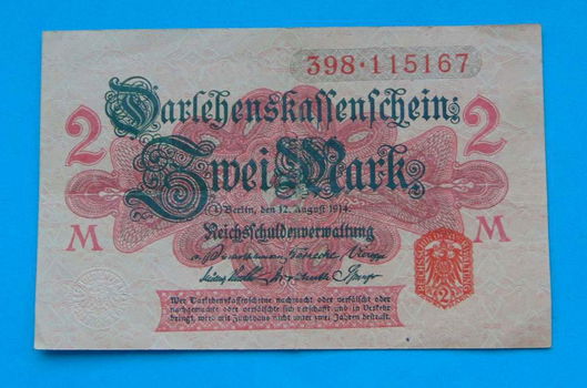 Duitsland - 2 mark Darlehenkassenschein 1914 - Pr- - 0