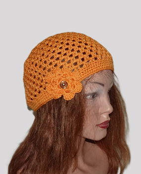 Zomer mutsje orange - 0