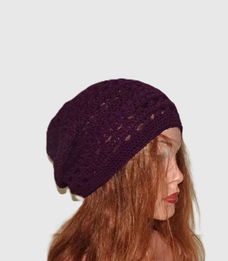 Zomer beanie Aubergine