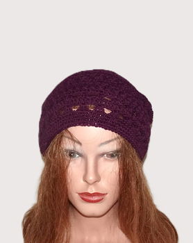 Zomer beanie Aubergine - 2