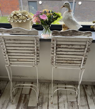 2 Robuste Brocante Bistro Stoelen - 3