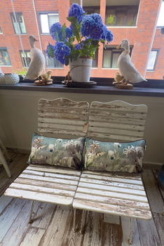 2 Robuste Brocante Bistro Stoelen - 6