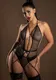 Wetlook and Fishnet Body - Zwart - 0 - Thumbnail