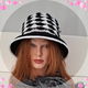 zomer hoed zwart wit - 1 - Thumbnail