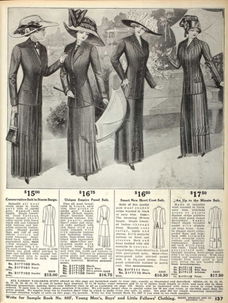 Dames kostuums - Sears catalogus pagina 1911 - overdfruk