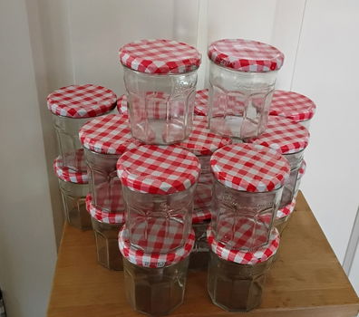 Lege jampotjes (Bon Maman) met geruite deksels - 20 stuks - 0