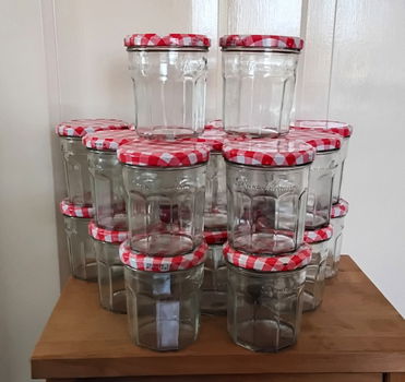 Lege jampotjes (Bon Maman) met geruite deksels - 20 stuks - 1