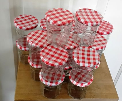 Lege jampotjes (Bon Maman) met geruite deksels - 20 stuks - 2
