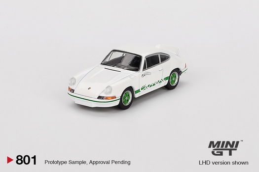 Mini GT 1/64 - Porsche 911 Carrera RS 2.7 Grand Prix White with Green Livery Mgt278 - 0
