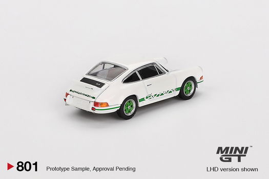 Mini GT 1/64 - Porsche 911 Carrera RS 2.7 Grand Prix White with Green Livery Mgt278 - 1