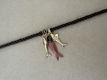 Chocolade bruine koord ketting met visjes bedels ibiza boho - 0 - Thumbnail