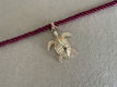 Burgundy rode ketting met gouden schilpad bedel ibiza boho - 0 - Thumbnail