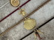 Burgundy rode ketting met gouden schilpad bedel ibiza boho - 1 - Thumbnail