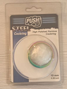 Push Steel Rainbow Cockring 10mm