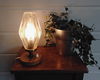 Retro vintage tafellamp - houten voet - mid-century - 0 - Thumbnail